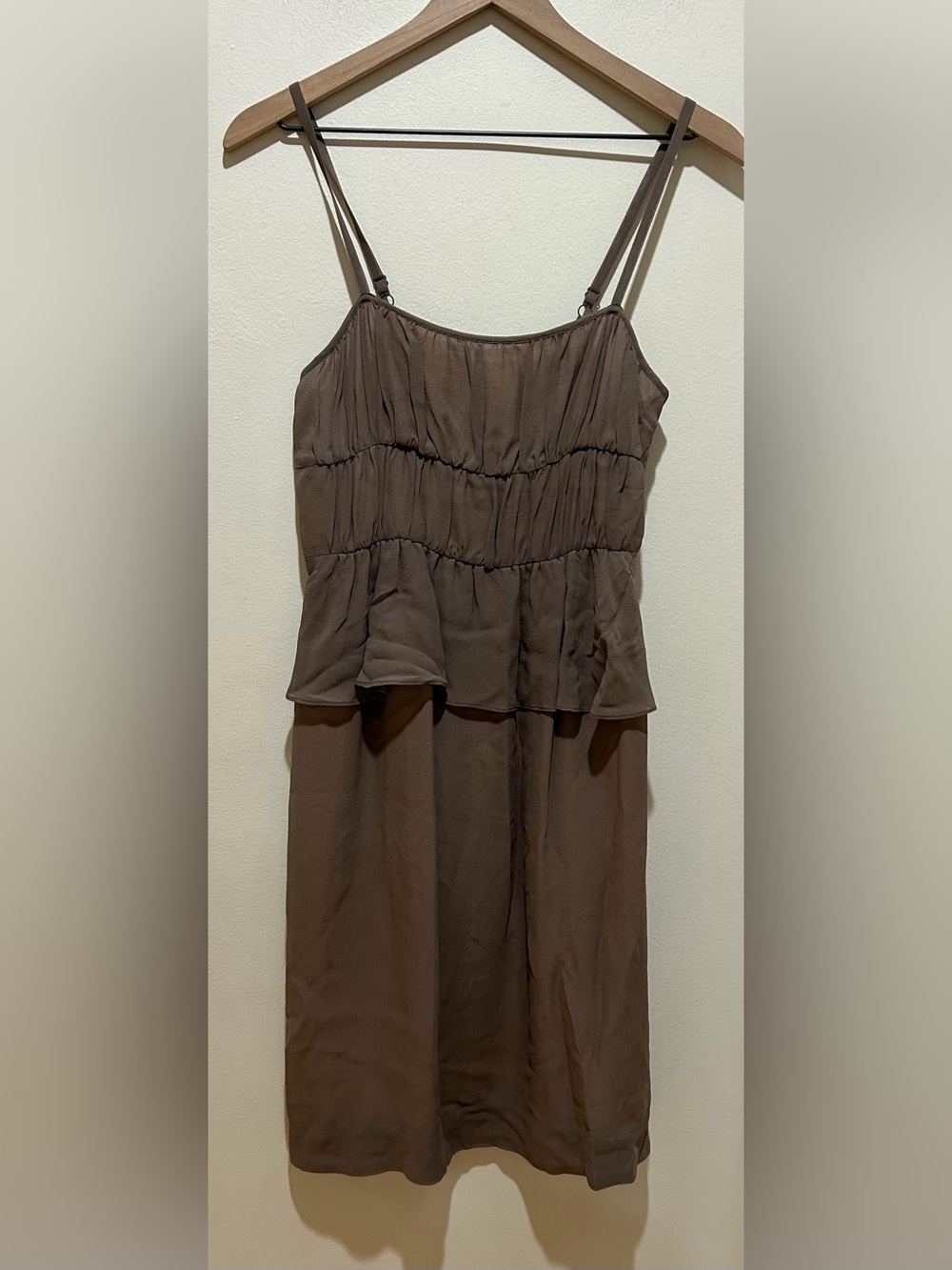 Moulinette Soeurs by Anthropologie 100% Silk Chiffon Peplum Sleeveless Dress 0